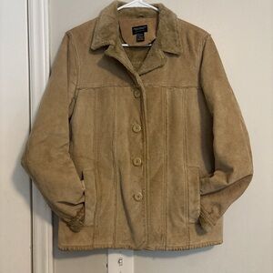 American Eagle Outfitters Tan 100% Genuine Leather Jacket